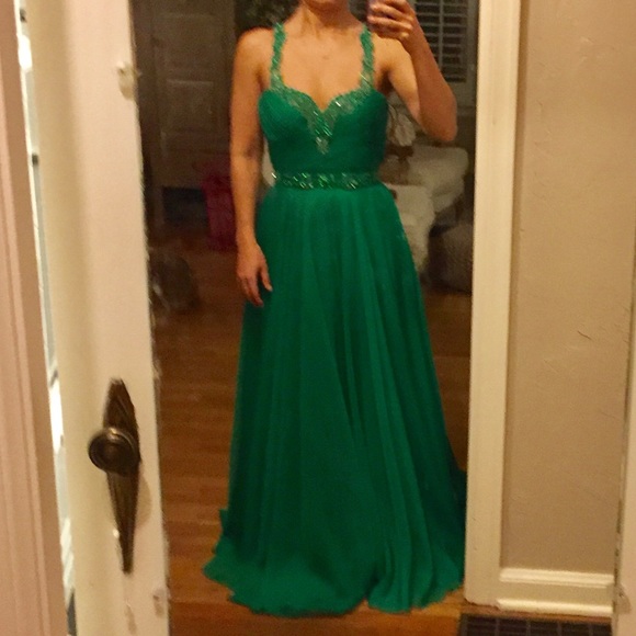 Sherri Hill Green Prom Dress - Retails $550 - Picture 3 of 4